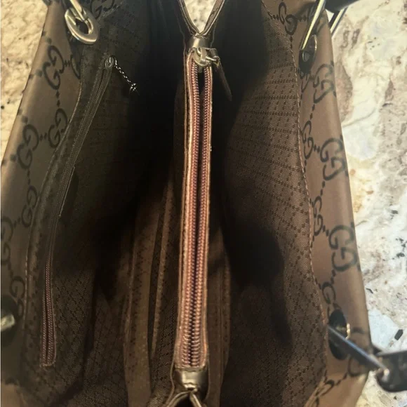 Authentic Gucci GG Canvas Tote with Bamboo-Style Handles w/ COA - Picture 5 of 15